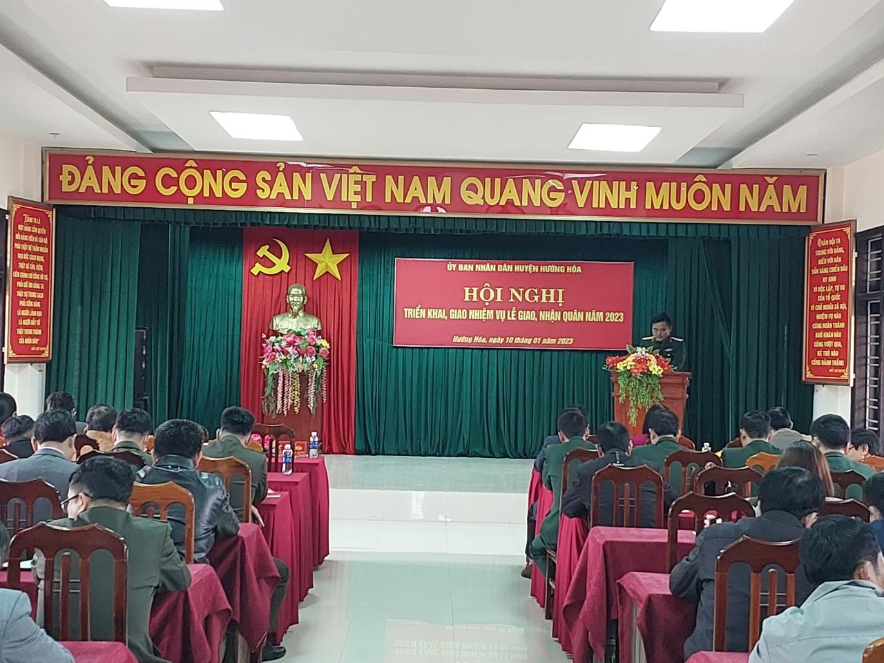 Hội đồng nghĩa vụ Quân sự huyện Hướng Hóa: Giao nhiệm vụ tổ chức Lễ giao nhận quân năm 2023.